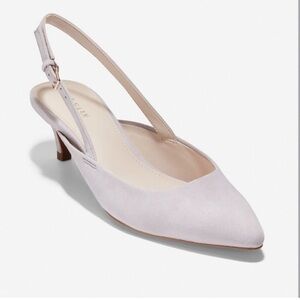 NWT Cole Haan Harlow Kitten Heel Slingback Pumps Suede SZ 6.5 Shoes
